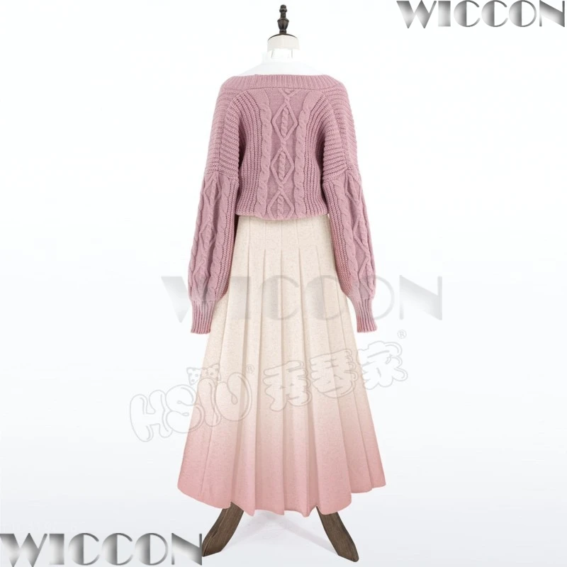 Kaoruko Waguri زهرة عطرة تزهر مع الكرامة تأثيري الوردي التدرج سترة فستان متماسكة معطف سترة مهرجان نافيداد