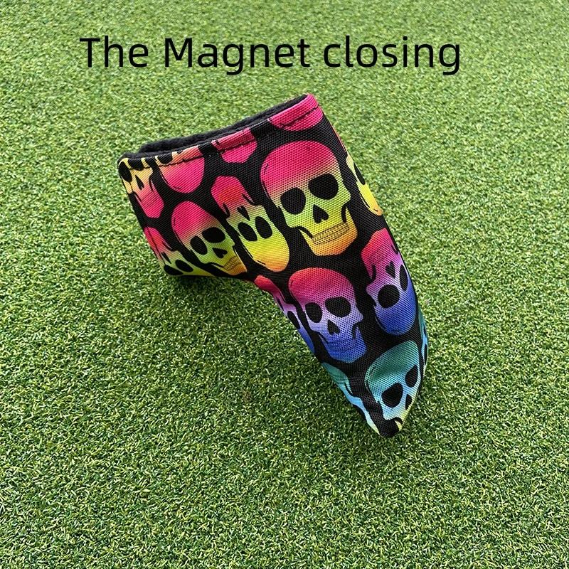 Colored Skulls Canvas Golf Woods Headcovers 135U Covers For Driver Fairway hybird Putter  Clubs Heads