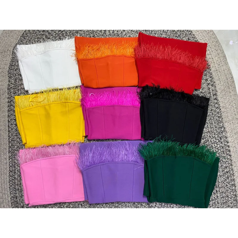 

Новое поступление 2025 года, 10 сексуальных бандажных облегающих платьев с перьями, платье для дня рождения