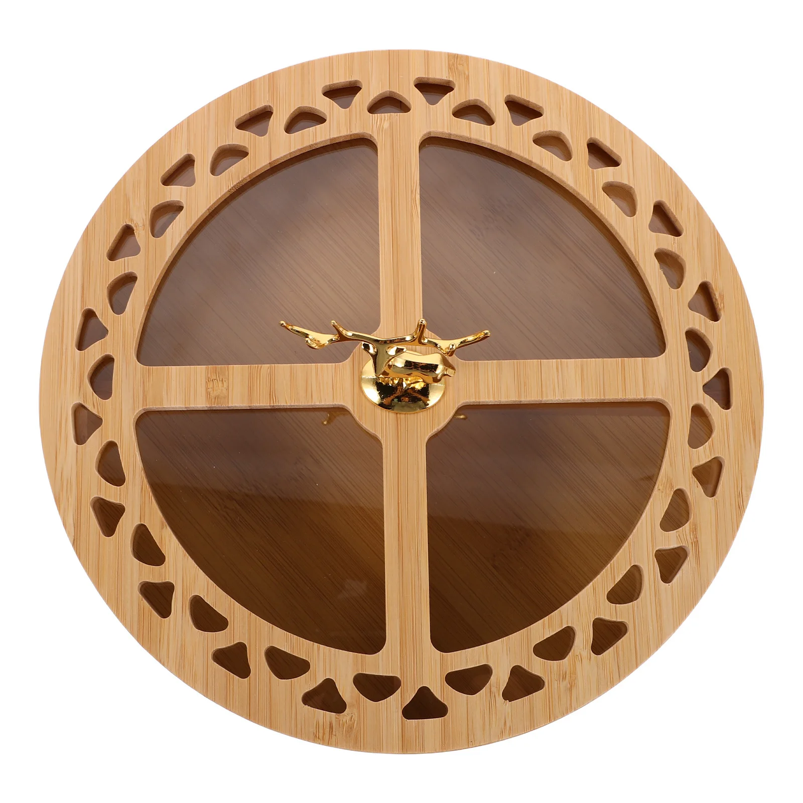 

Divided Snack Container with Lid Four Section Dry Fruit and Nut Tray Sealed Storage Organizer for Pantry Candy Serving Solution