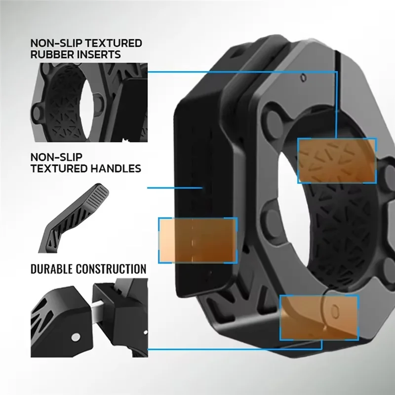 

ELOS-Quick Release Barbell Clamps Spin Lock Collars Strength Training,Secure & Portable