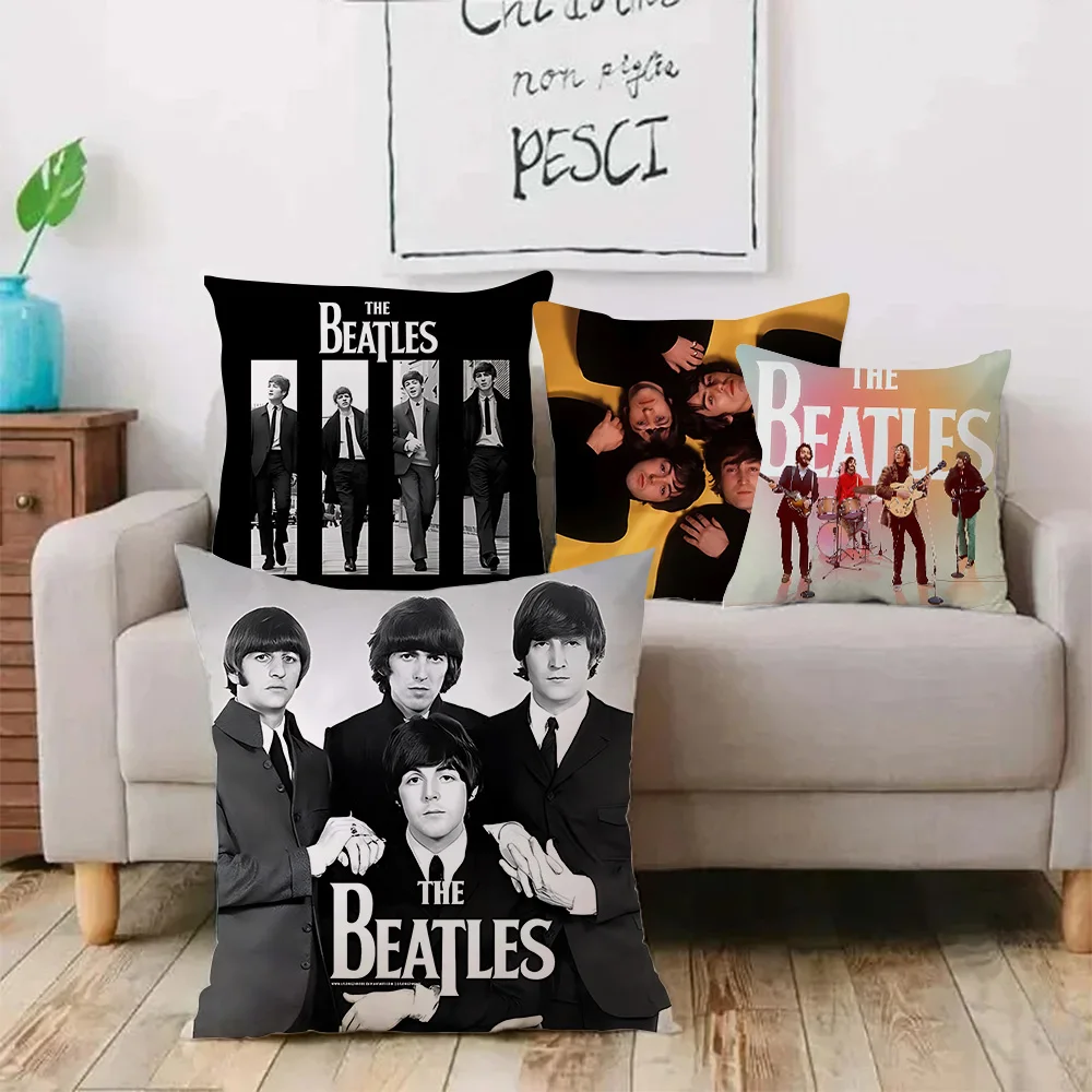 

The B-beatles Pillow Covers Cartoon Sofa Decorative Home Double-sided Printing Short Plush Cute Cushion Cover