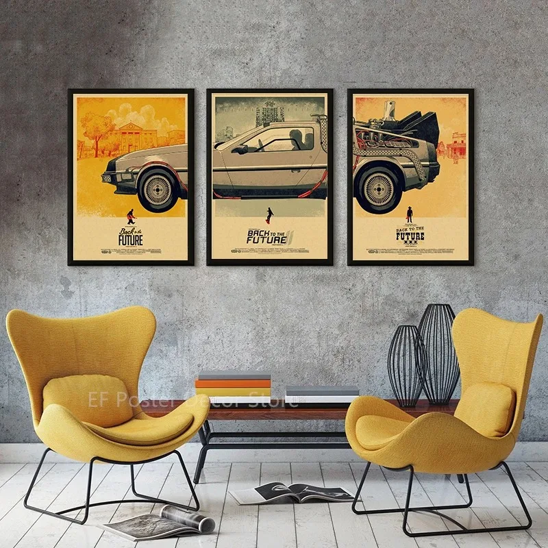 Buy Three Get Four Vintage Back To The Future 1 2 3 Movie Poster Prints Classic Film Home Room Art Wall Decor Car Retro Painting