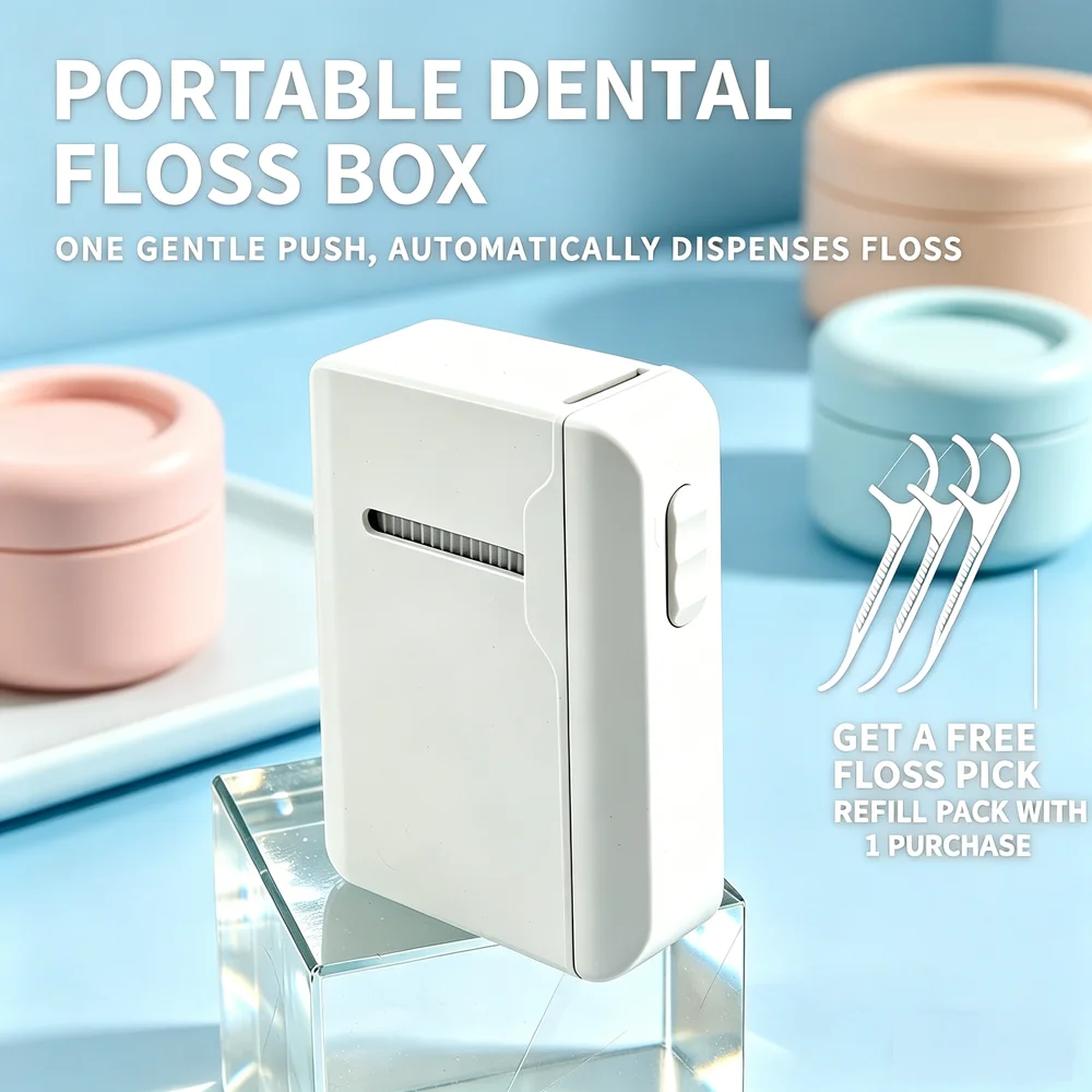 

Dental Floss Picks 80Pcs with Portable Automatic Storage Case, Lightweight Teeth Cleaner for Home & Travel Essentials