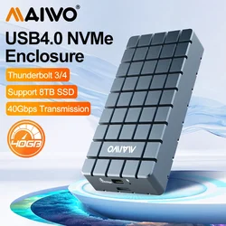 MAIWO USB 4.0 40Gbps M.2 NVMe SSD Enclosure Aluminum Compatible with Thunderbolt 4/3 USB 3.2/3.1ASM2464 External Hard Drive Case