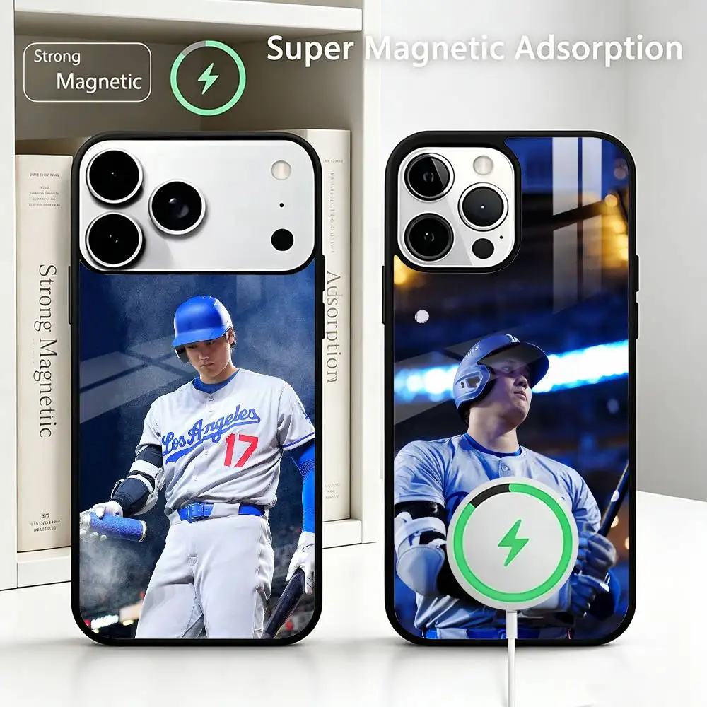 Coque de téléphone avec chargeur sans fil pour iPhone 17/16/15/14/13/12/11 Plus Pro Max Plus, thème Baseball Prodigieux S-Shohei O-Ohtani
