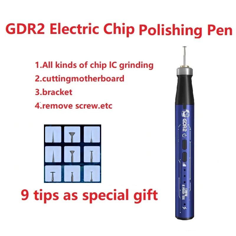 MECHANIC GDR2 Multifunctional Electric Polishing Pen Tool for Mobile Phone Repair - Motherboard PCB IC Chip CPU Drilling Cutting