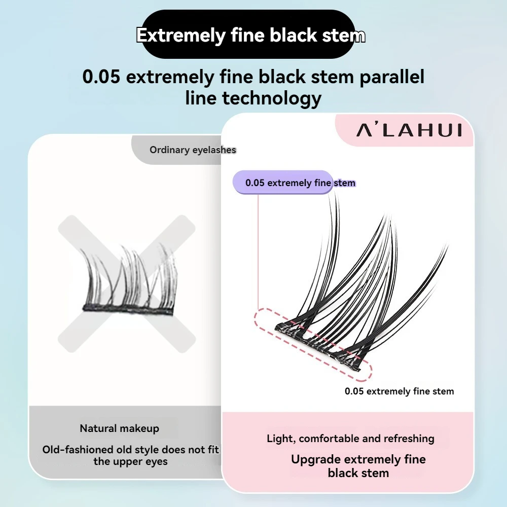 Samoprzylepne rzęsy AILAISHI naciskają na rzęsy bez kleju segmentowane rzęsy wielokrotnego użytku do samodzielnego przedłużania rzęs