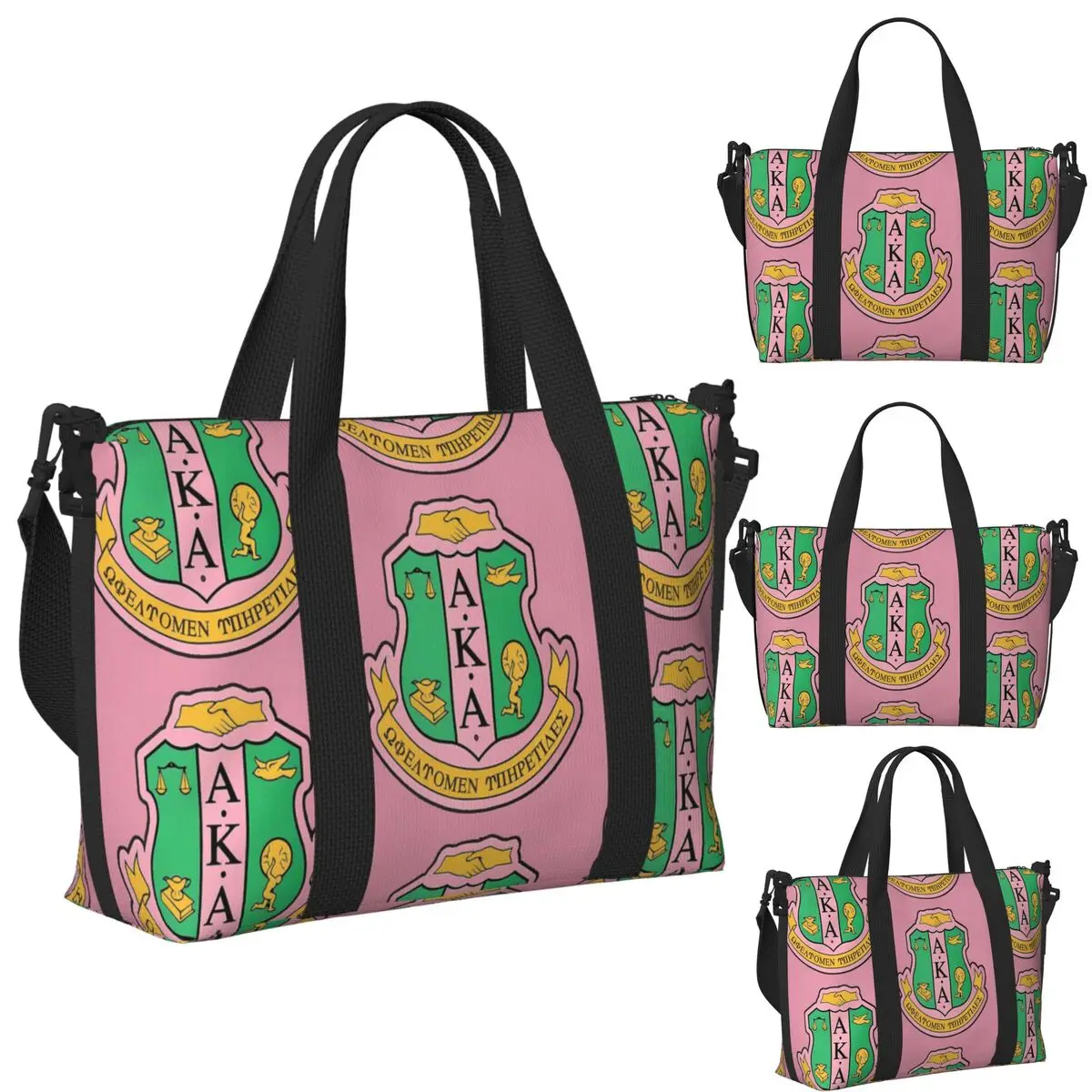 

AKA Sorority Beach Travel Bag Large Capacity Tote Bags for Gym Yoga Women Shopping Duffle Shoulder Bag