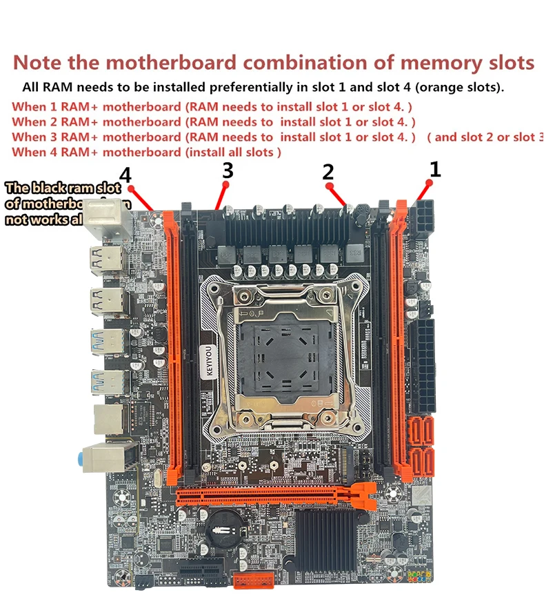 Imagem -04 - Kit de Placa-mãe Kit Xeon Lga 20113 16gb 2133mhz e5 2676 v3 24 Ghz 12 Núcleos 24 Threads Keyiyou-x99d4m