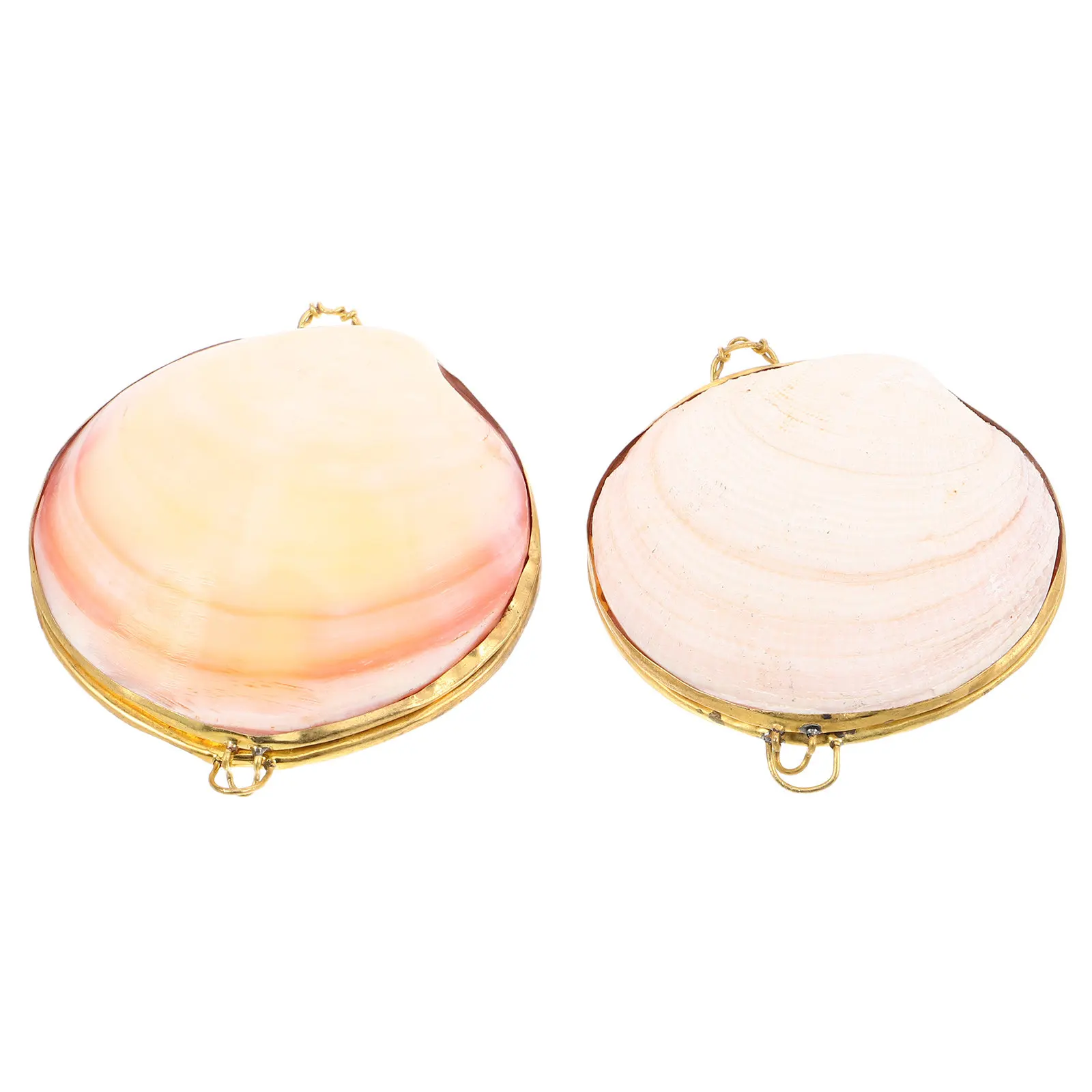 

2Pcs Seashell Jewelry Box Natural Shell Ring Earring Organizer Travel Storage Case Decorative Vanity Dish Ocean Theme