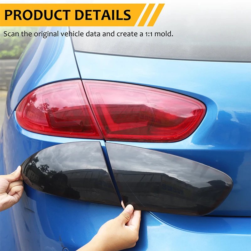ABS Smoke Black Car Rear Light Decoration Cover Trim Tail Lamp Guards Sticker For SEAT Leon León Mk2 1P 2008-2012 Accessories