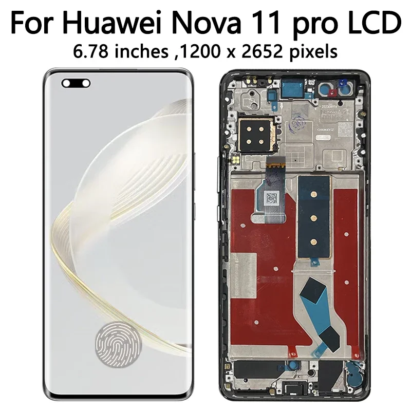 6.78“New For Huawei nova 11 Pro LCD GOA-AL80 GOA-LX9 Display Touch Screen Digitizer For nova11 Pro 11Pro Display Fingerprint