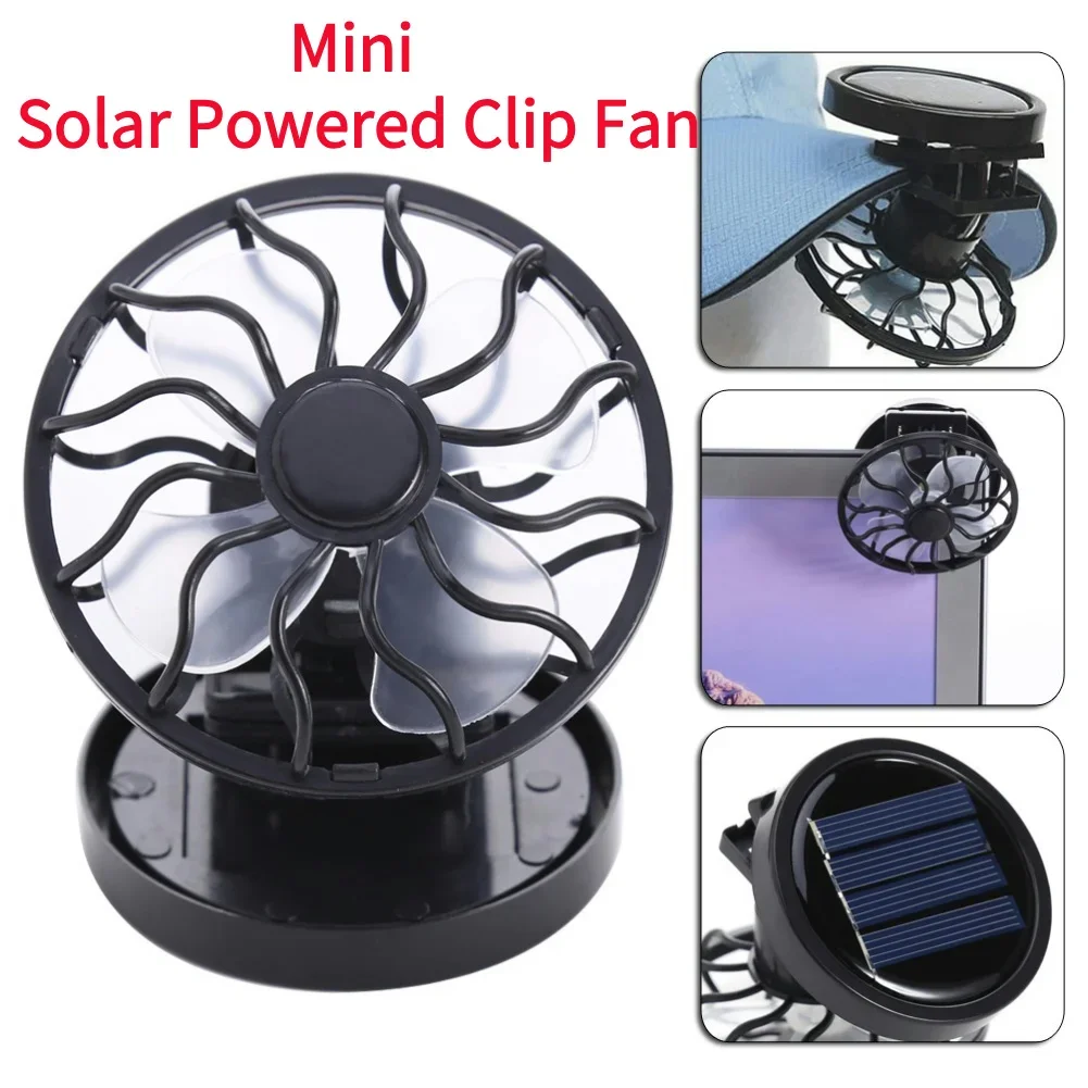 Mini Solar Powered Clip Fan Summer Hat Cap Clip Cooler Fan Solar Energy Ventilator Travel Desktop Clamp Cooling Ventilator