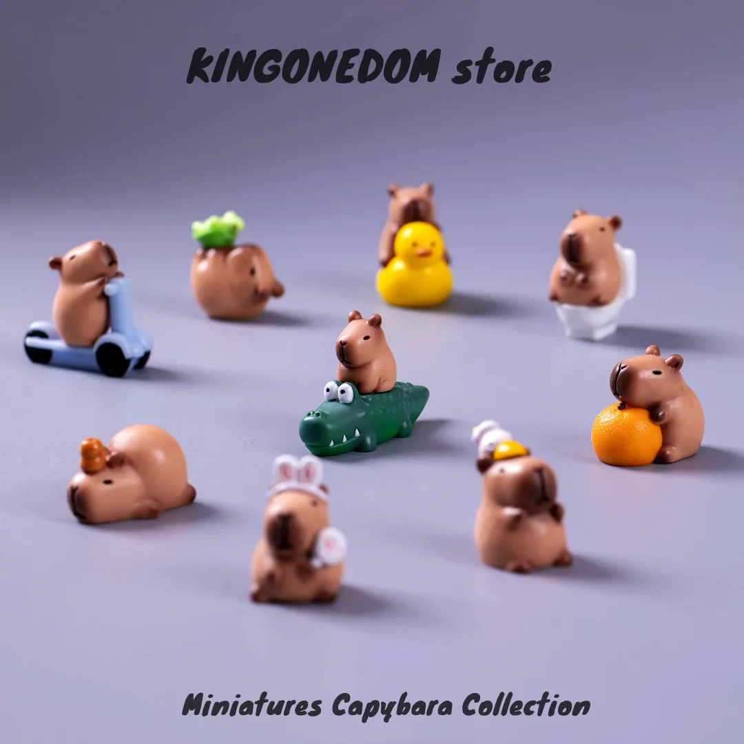 12 قطعة مجموعة كابيبارا المصغرة كابيبارا كاواي ديكور المنزل مكتب الديكور اكسسوارات ديكور المناظر الطبيعية الصغيرة #2