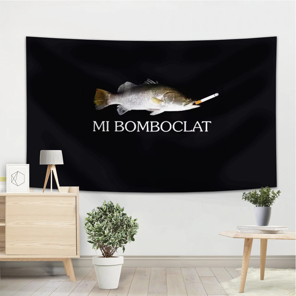 Funny Bomboclat Fish Meme Tapestry Art Wall Hangingtapestry Wallpaper Tapestry Headboard Aesthetic Room Decoration