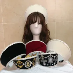 女性のための手作りの韓国スタイルのヘアフープキャップ,バロック様式の手作りの素材,ヨーロッパ,レトロ