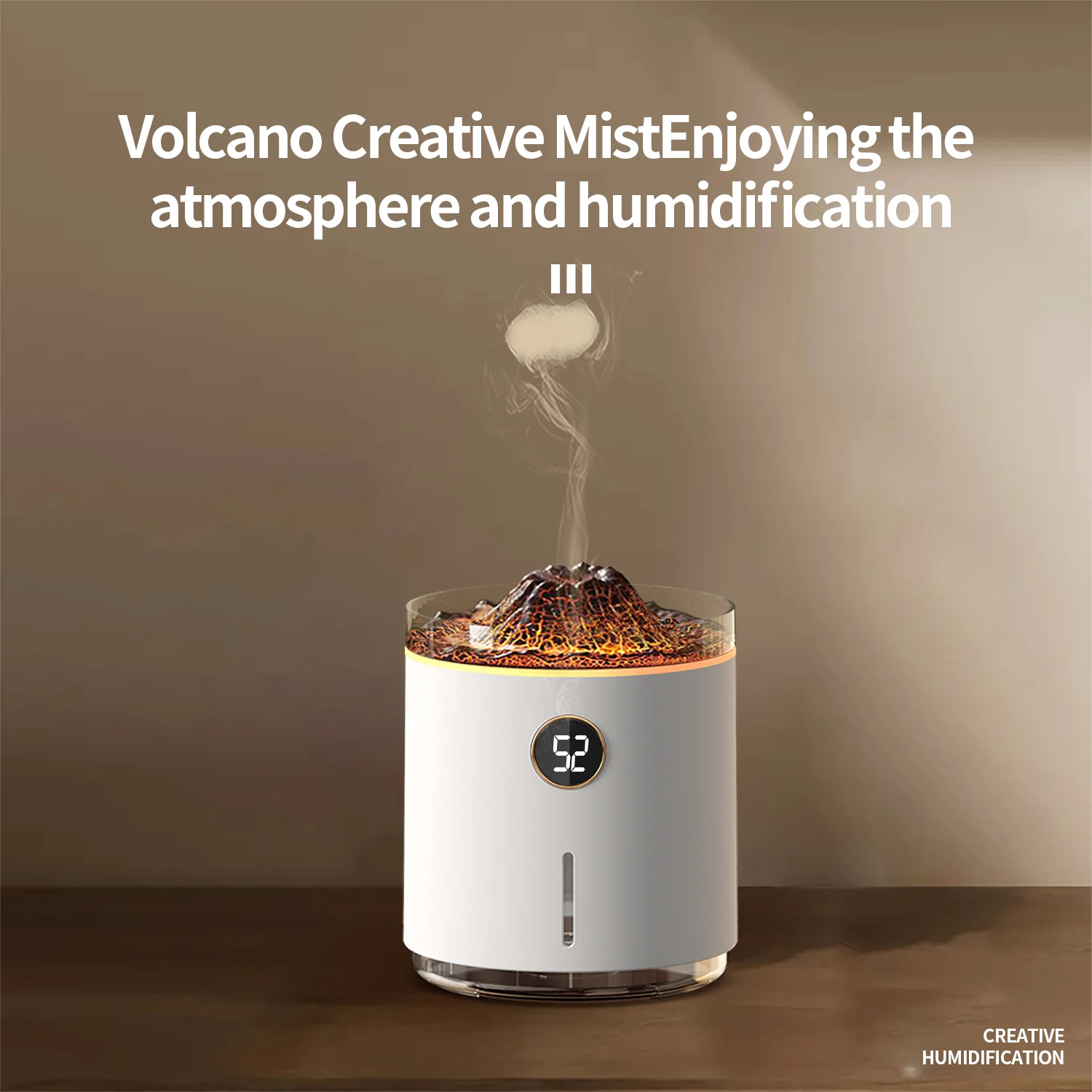 

Volcano 350ml Jellyfish Ultrasonic Air Humidifier 1200mAh Volcanic Diffuser Flame Humidifier For Home Office