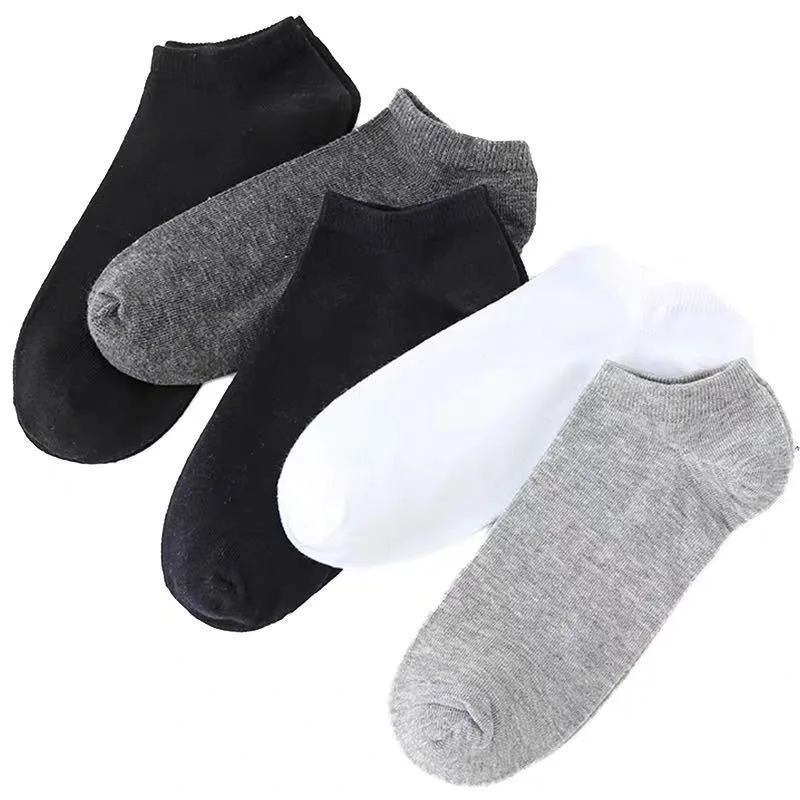 12 Pairs Men\'s Boat Socks Breathability Sweat Absorption Sports Business Socks Leisure Solid Color Men\'s Low Tube Floor Socks