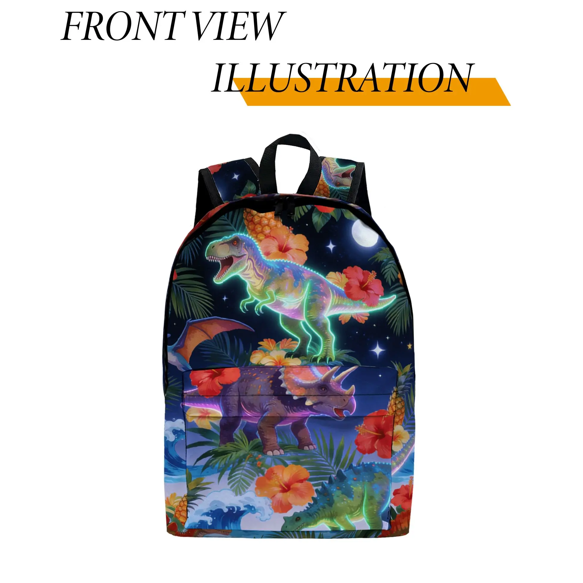 

1pc Hawaiian Style Dinosaur Print Backpack, Fashionable and Simple, Unisex, Large Capacity, High-Quality Gift
