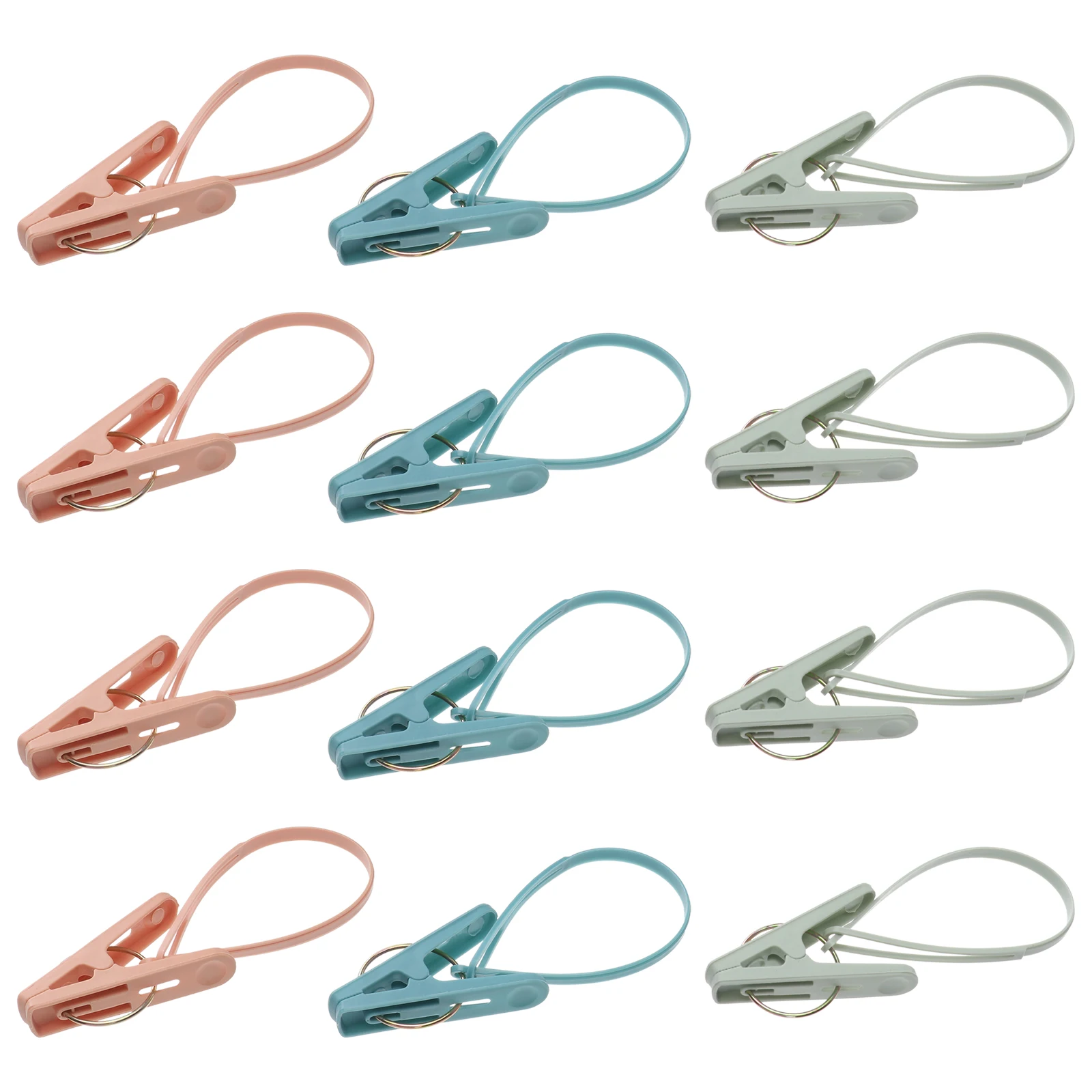 

12pcs PP Plastic Metal Clothespins Windproof Clips For Drying Socks Towels Clothes Gloves Handkerchiefs