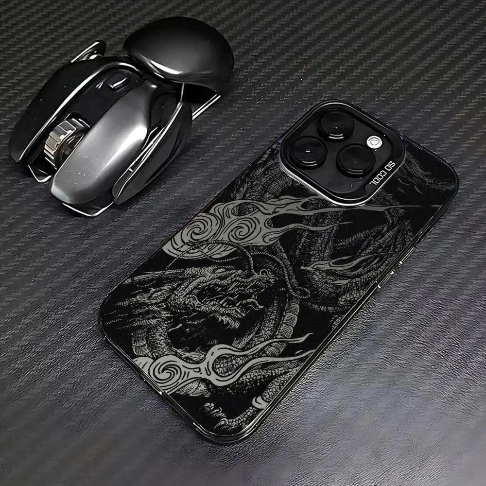 

Black dragon Phone Case case for iPhone17 16 15 14 13 12 11 Pro/ Max/Plus shock-proof rear cover anti-fingerprint