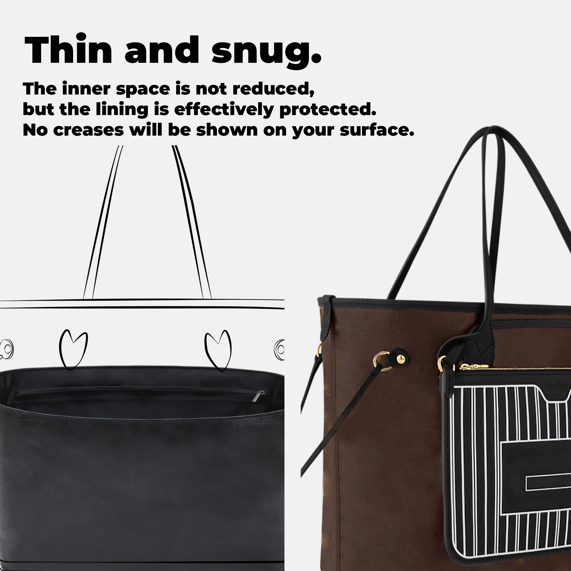 DGAZ 경량 가방 정리함, LV 네버풀 내부용, 실크 - Luxury Bags Lv 리뷰 및 가격