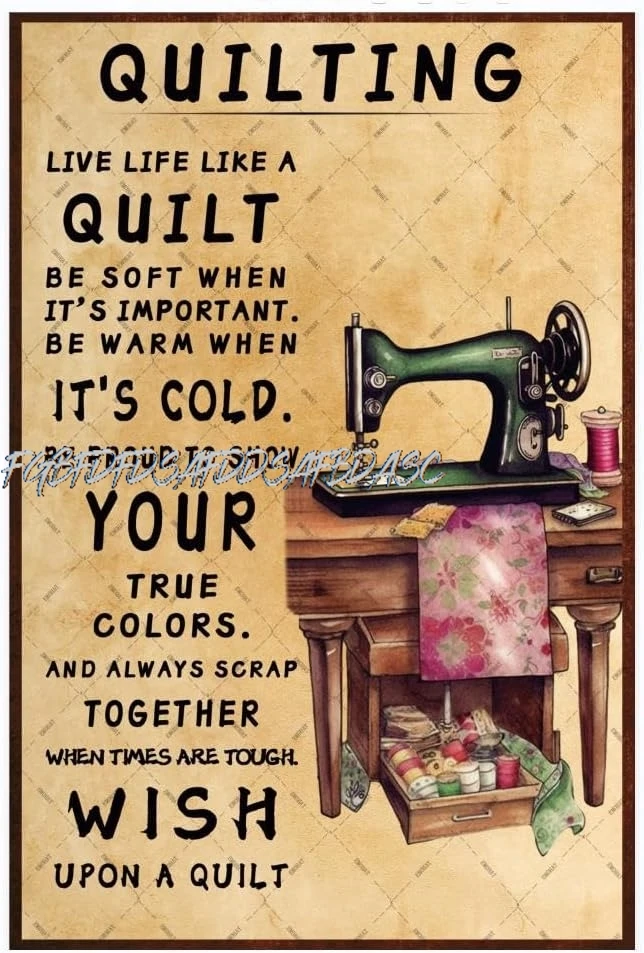 EMOHAT Quilting Like A Quilt Sew Metal Tin Sign Wall Decoration Vintage Gifts Funny Retro Home Decorations Retro Vintage Po sign