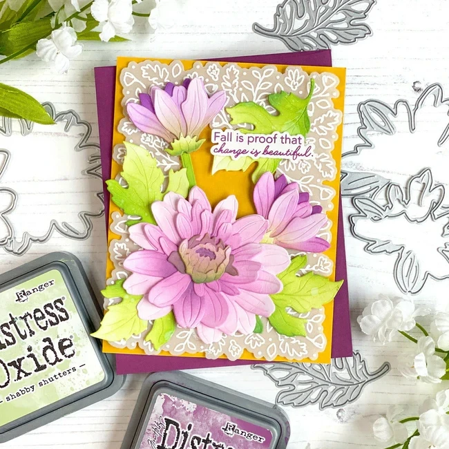 Piękne warstwy kwiat wykrojniki na nowy wrzesień 2022 papier do scrapbookingu Making tłoczenie ramki Craft Card bez znaczków