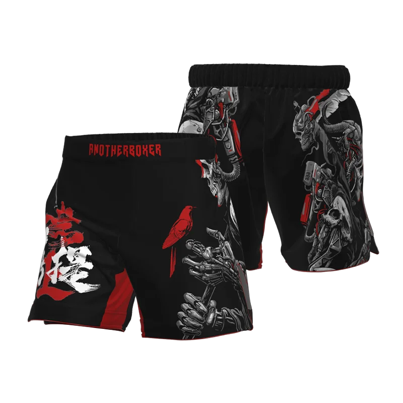 MMA Shorts Men Women Youth Skull Skeleton Sublimation Grappling Shorts Tiger Snake Cage BJJ Jiu Jitsu Muay Thai Kickboxing Pants