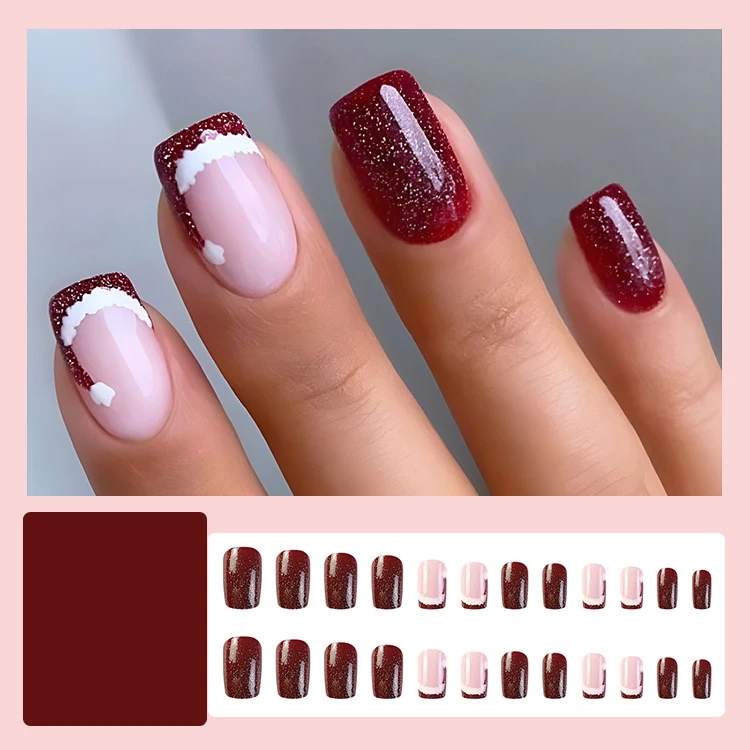 Christmas False nails  Style, Fake nails Style Random Press on nails