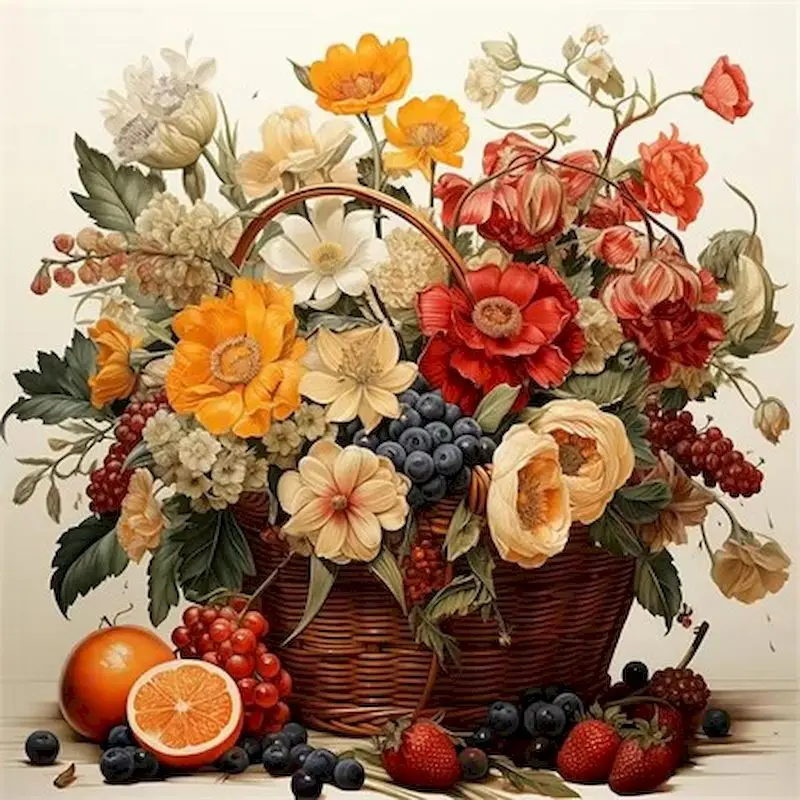 

SDOYUNO 5D Diy Diamond Painting Flower Vase Decor Home Full Square Round Embroidery Mosaic Fruit Wall Art