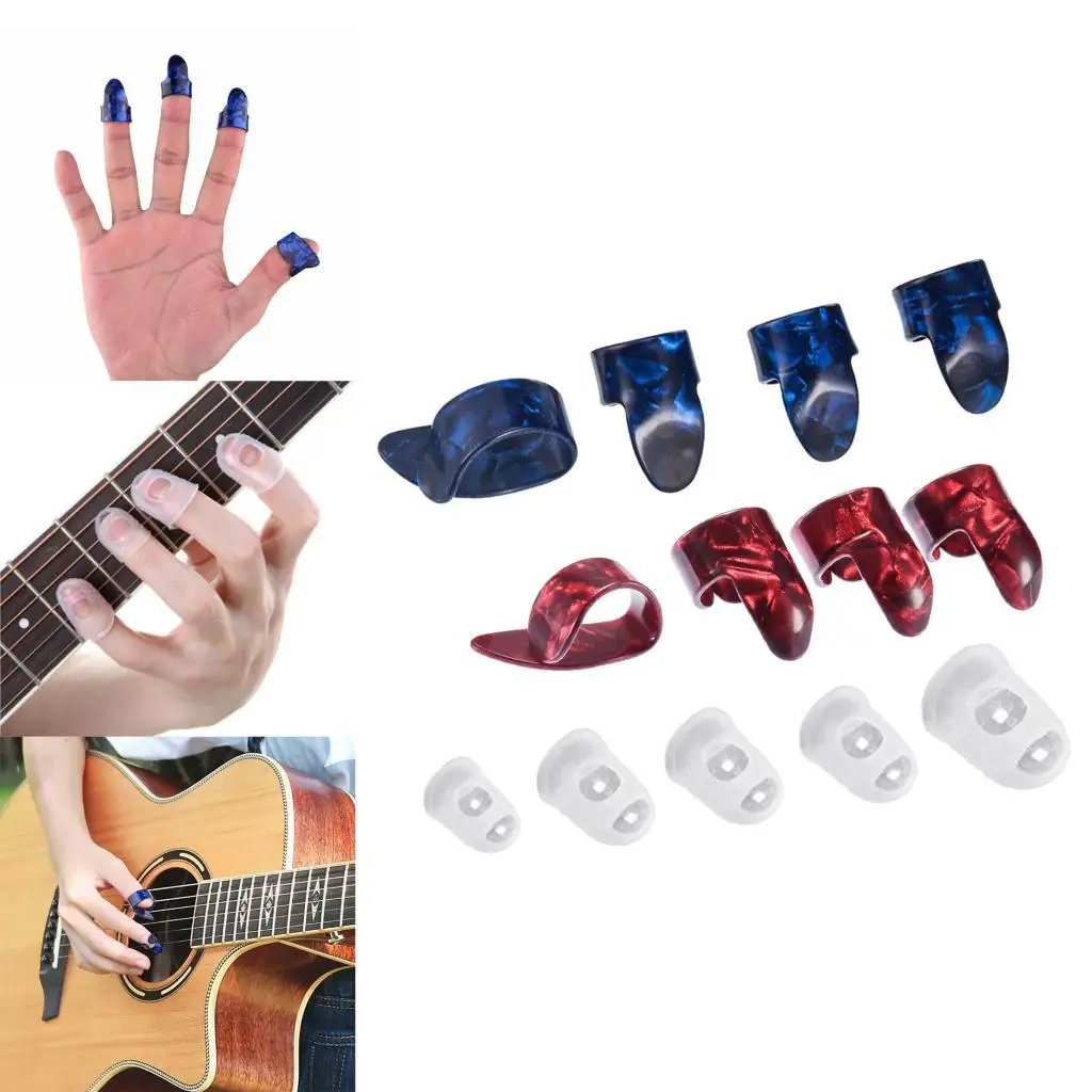 Thumb + Fingernail Guitar Picks Plectrum Colorful Set for Guitar Bass Banjo