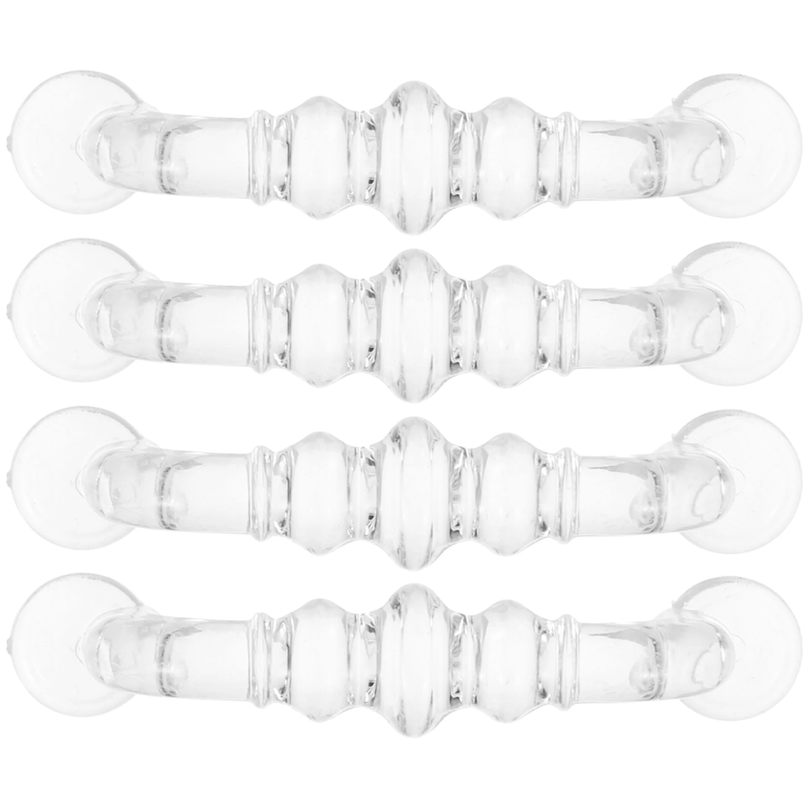 

4pcs Arc Plastic Handle Door Grip Furniture Dressing Table Cupboard Pull Handles Acrylic Drawer Sturdy Durable Smooth