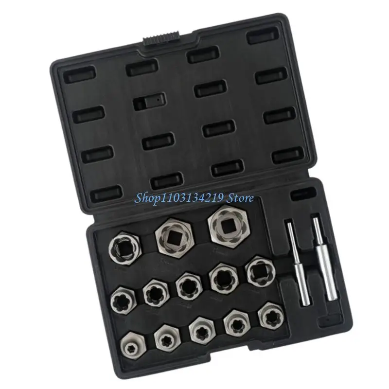 N5KC Damaged Bolt Removers Heavy Duty Chromium Alloy Corrosion Proof Reverse Thread Socket Compact Size For Automotive Repair