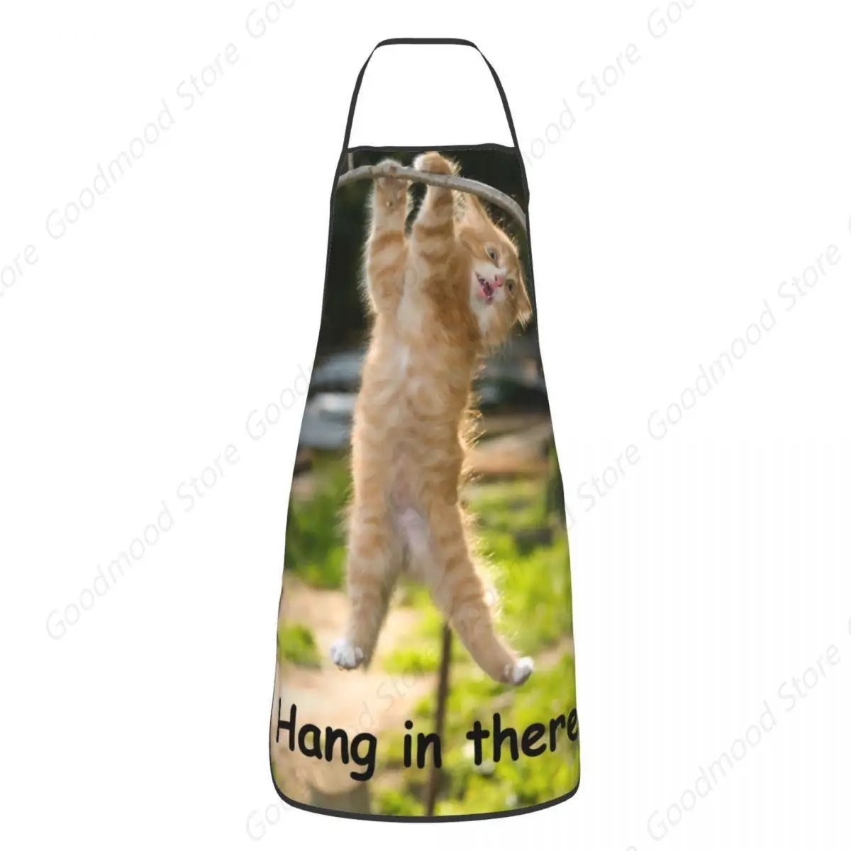 Hang In There Cat Poster Funny Aprons for Women Men Adult Unisex Kitchen Chef Bib Tablier Cuisine Cooking Baking Painting