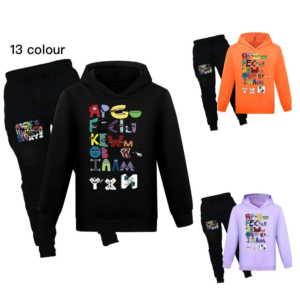 

Kids Tracksuit Boys Girls Clothes Set Alphabet Lore Hoodies+Pants Teenage Sportwear Clothing Children's Family Games Sport Suit