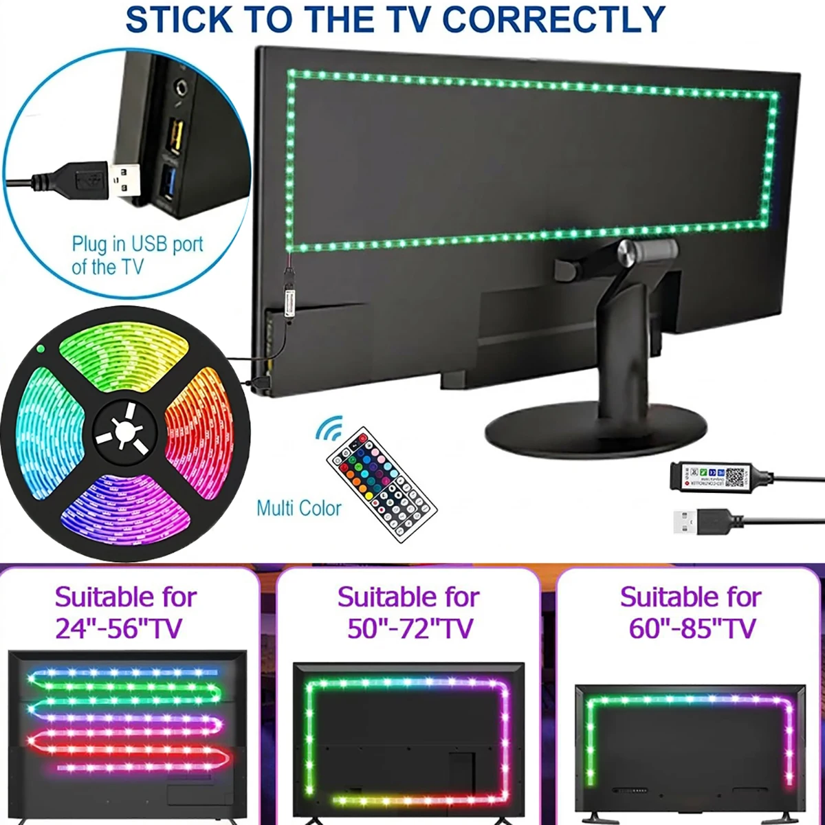 Lights Tape PC TV Backlights 5V USB 5050 RGB LED Strip Light 5m 1m 2m 3m 4m Wifi Bluetooth Remote Control for Home Party Decor