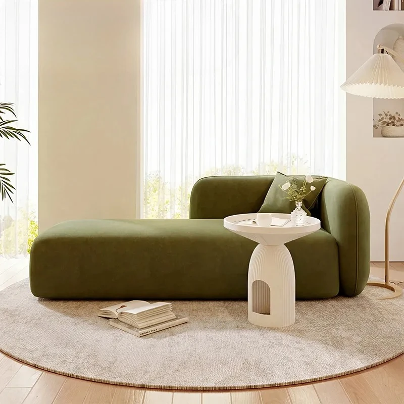 AA Cream wind curved concubine couch living room leisure recliner small apartment light luxury