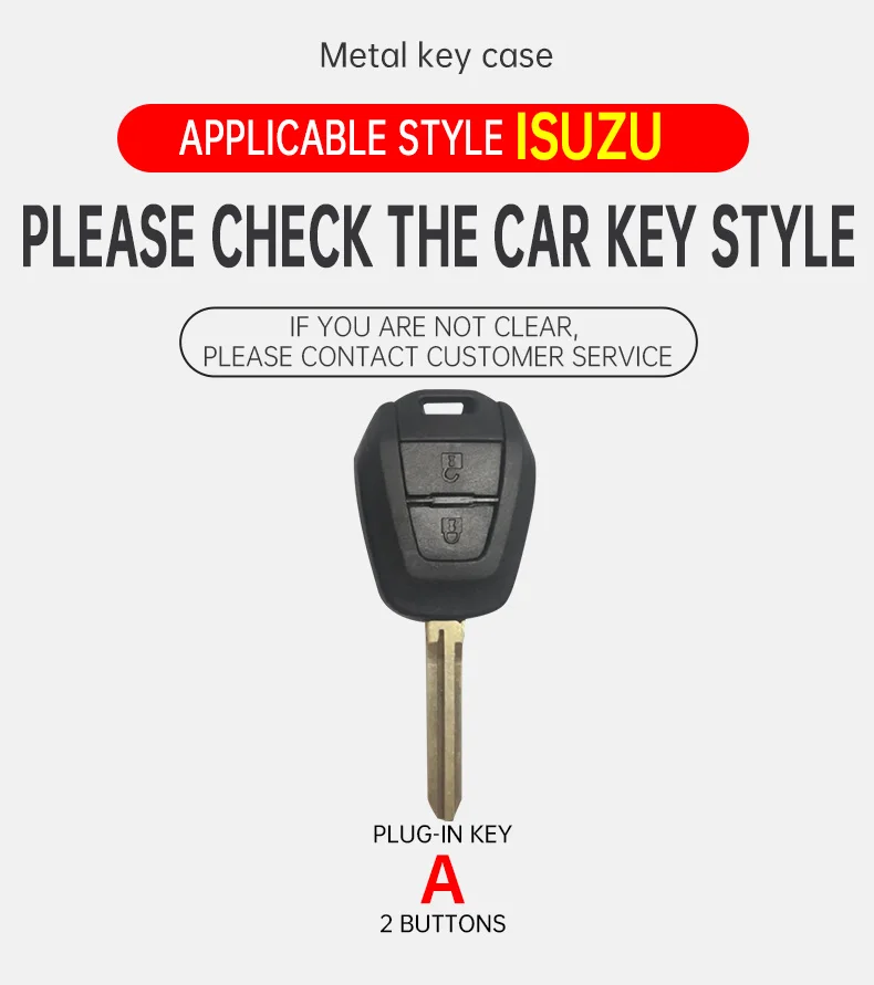 Zinc Alloy Leather Car Remote Key Fob Cover Case Protector Holder Shell for Isuzu D-max Mux Truck Dmax Auto Keychain Accessories