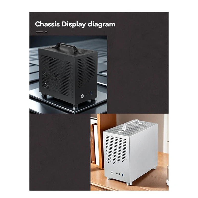 Micro-ITX Case PC Case SKTC A17 SGCC Computer Case Support Micro-ITX Mini PC Silver-DTB3