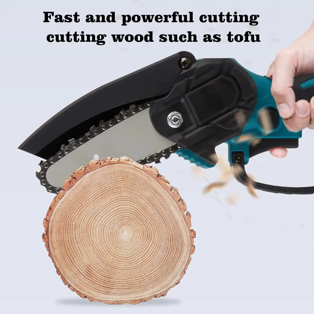 Mini Rechargeable Portable Lithium Chain Saw Powerful Logging Single Hand Saw Cordless Home Use Wood Cutting Tool