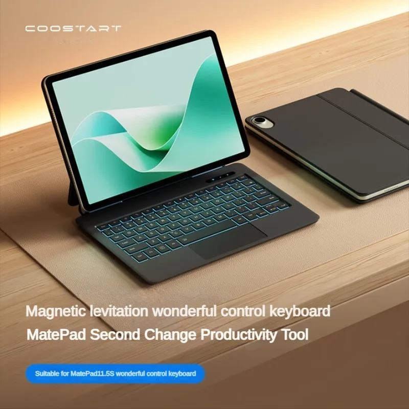 COOSTART مناسب للوحة المفاتيح المغناطيسية الحساسة لللمس Huawei Matepad Air 12. إنه خفيف الوزن ومريح. أسود