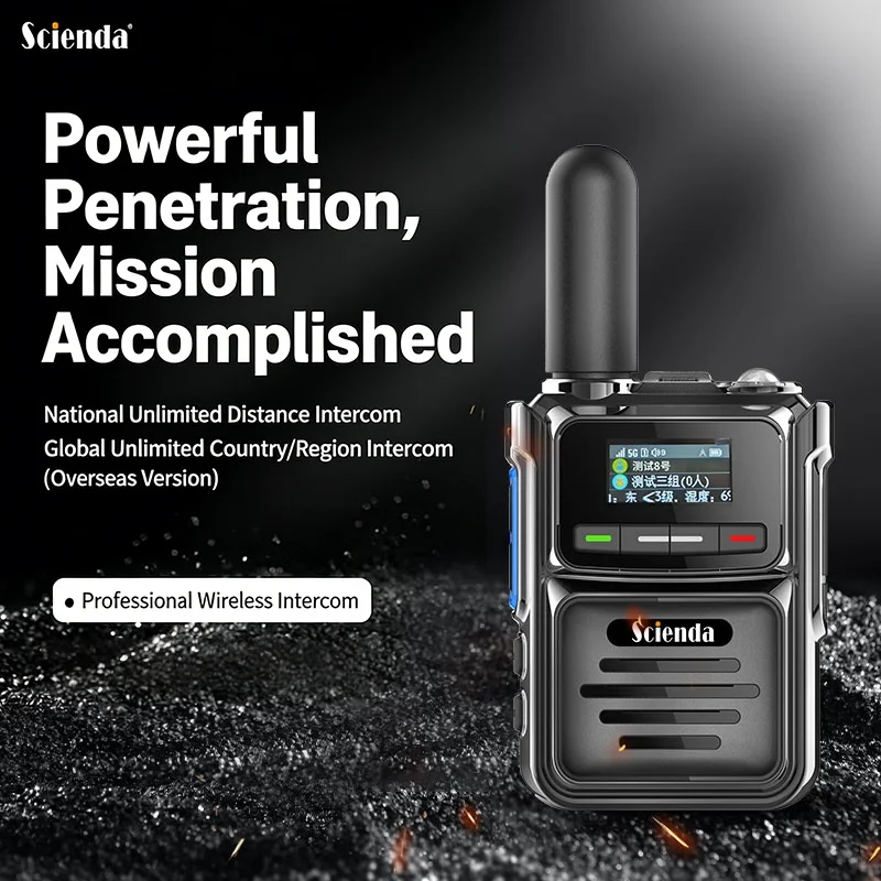 

SCIENDA G328 Portable Global Walkie Talkie No Distance Limit Noise Reduction Metal Shell For Logistics Transportation Camping