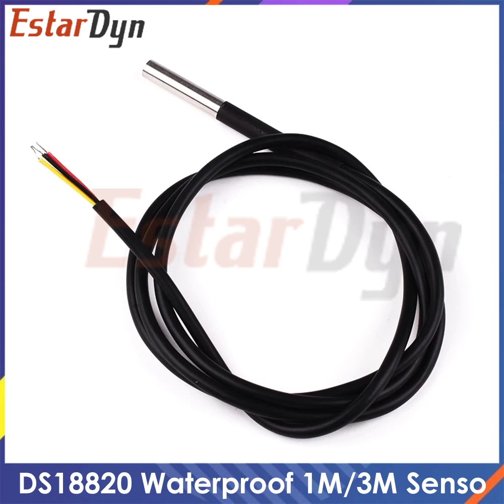 DS18B20 Stainless Steel Package 1 Meter/3meters Waterproof 18b20 Cable Probe Temperature Sensor