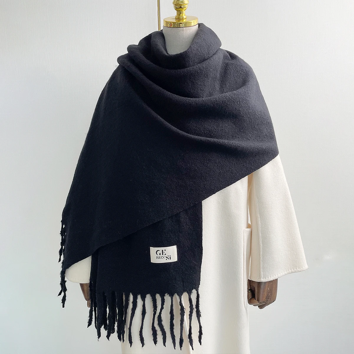 

Женские повседневные и нарядные шали, однотонные кашемировые вечерние платья, элегантный свадебный зимний шарф подружки невесты