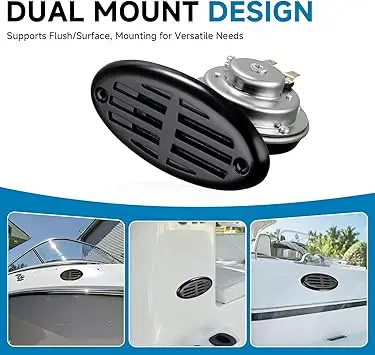 

12V Marine Horn Waterproof for Ship, Stainless Steel Boat Horn