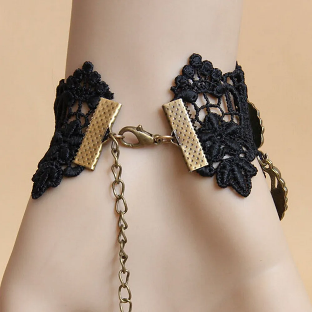 Lace Harajuku Gothic Lolita Y2K Subculture Dark Steam Punk Ring Bracelet Fashionable Cosplay Dress UP Accessoriy