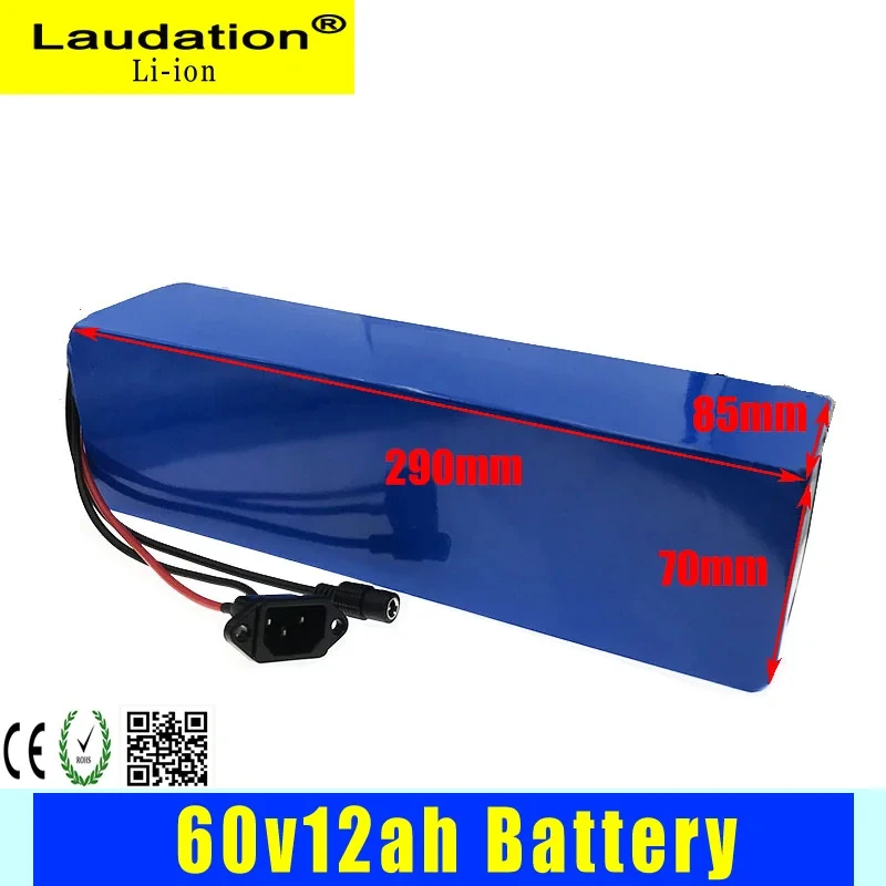 60v 12ah Lithium Ion Battery 18650 Rechargeable Battery 16S 4P Built-in 30A BMS