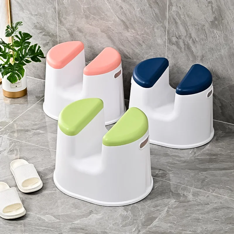 Shower Stool Sitting Bath Stool Thickened Adult Bathroom Stool Bathing Chairs for Pregnant and Elderly Women